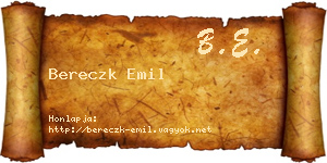 Bereczk Emil névjegykártya